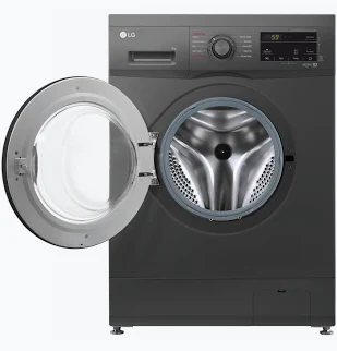 LG F4Y2TYG6X 8kg Front Load Washer with Steam (Onyx Black)