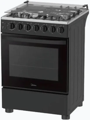 Midea 60E3G1H4F-BK 60x60 Dual Fuel Freestanding Cooker (3 Gas + 1 Electric, Black)
