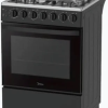 Midea 60E3G1H6F-BK 60x60 Dual Fuel Freestanding Cooker (3 Gas + 1 Electric, Black)