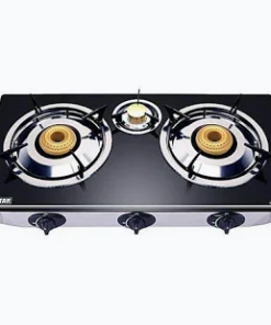 SOLSTAR GBG-3CSS Table Top Gas Stove (3 Burners - Glass Top)