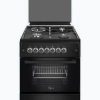 SOLSTAR SO-631DKPBKBSS 60x60cm 3 Gas + 1 Electric Hotplate Free-Standing Cooker with Electric Oven (Black)