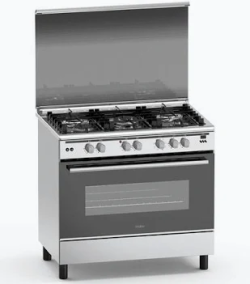 SOLSTAR SO-942DKEINBSS 90x60cm 4 Gas + 2 Electric Hotplates Free-Standing Range Cooker with Wide Electric Oven (INOX Stainless Steel)