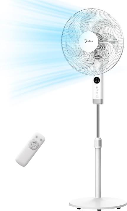 Midea FS40-23MR 16-Inch Stand Fan with Remote Control (16", Digital/Remote – White)